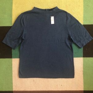Talbots slate blue knit sweater sz L. NWT